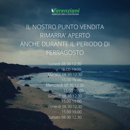 PUNTO VENDITA APERTO DURANTE IL PERIODO DI FERRAGOSTO